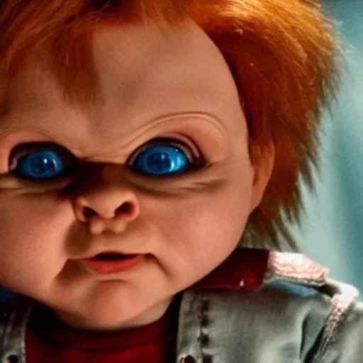 Prompt: hyperrealistic highly detailed Chucky doll from the movie Child's Play movie poster