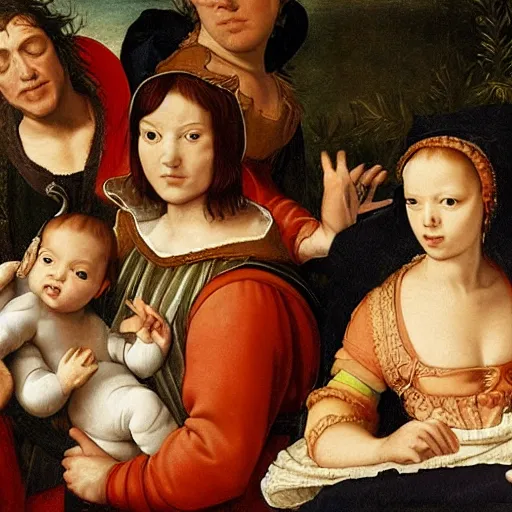 Image similar to Renaissance baby's who can't even