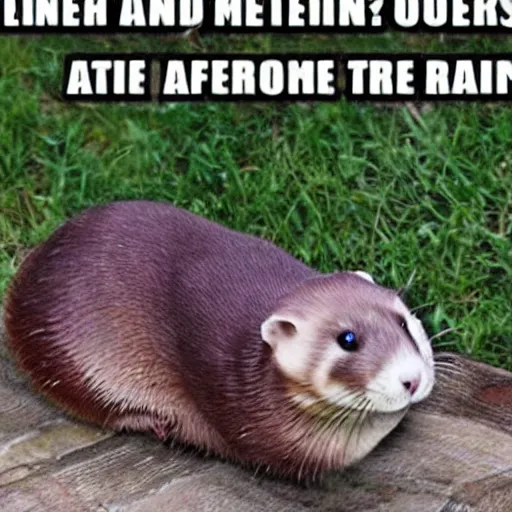 Image similar to a funny meme about ferrets