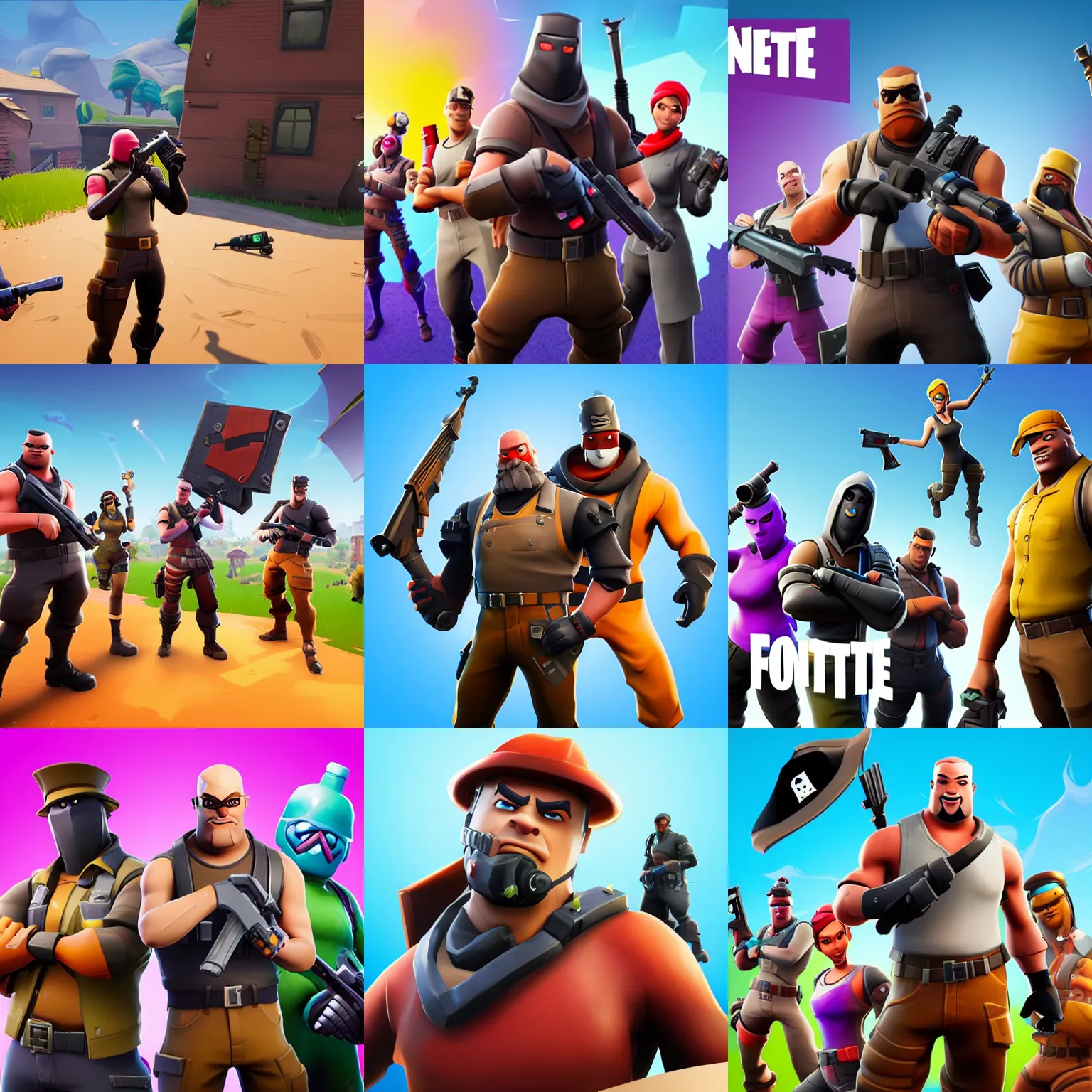 Prompt: fortnite heavy team fortress 2