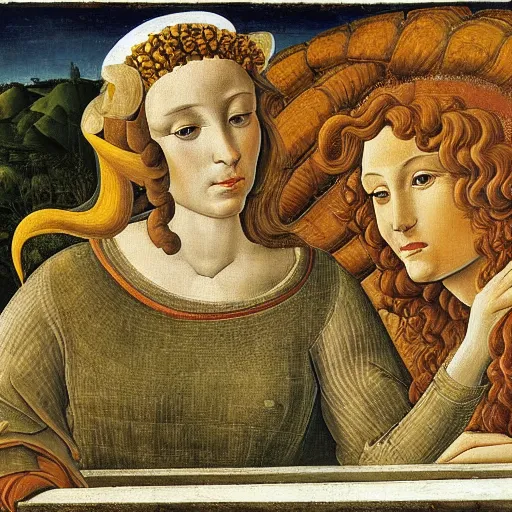 Image similar to a bee and beehive by sandro botticelli