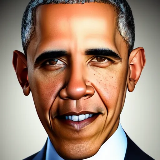 Prompt: white skin colored Barack Obama