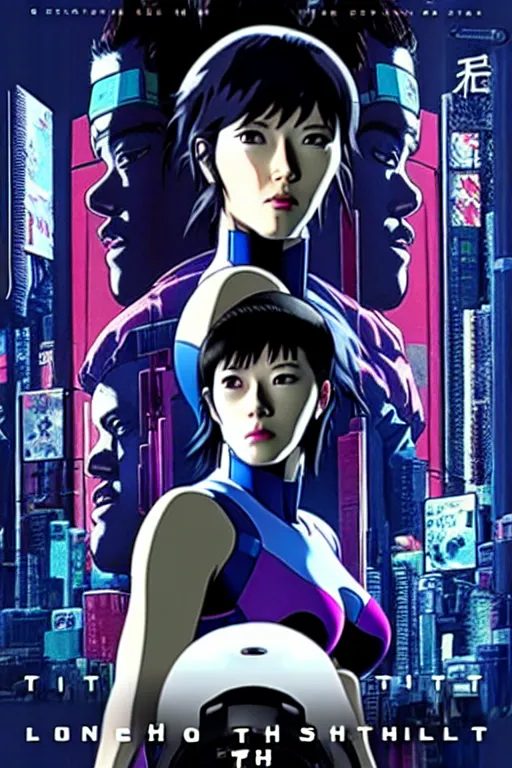 Image similar to long shot from the film ghost in the shell, style of yoshii chie, cinematic, highly detailed