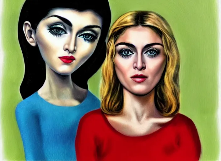 Image similar to Madonna in Margaret Keane style