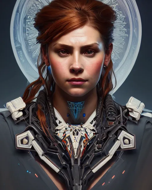 Image similar to symmetry!! portrait of a horizon zero dawn machine, machine face, intricate, elegant, highly detailed, digital painting, artstation, concept art, smooth, sharp focus, illustration, art by artgerm and greg rutkowski and alphonse mucha, 8 k