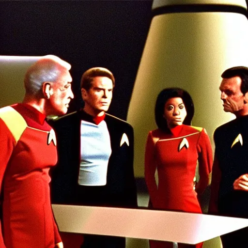 Image similar to A screenshot of a lost episode of Star Trek: The Next Generation