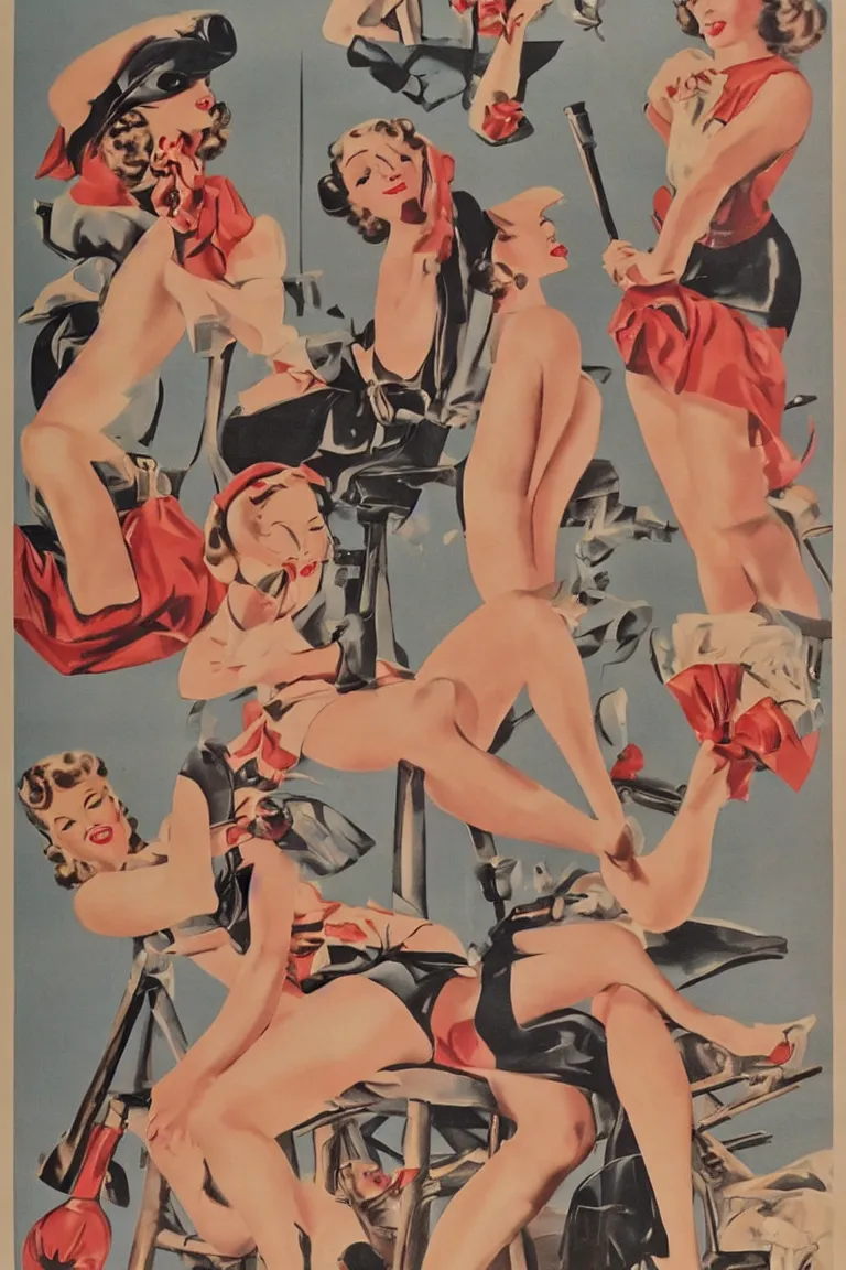 Image similar to 1 9 4 0 s vintage pinup girl posters