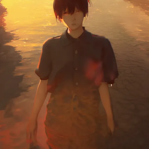 Image similar to photorealistic dramatic liquids anime people render, colorful, atmosphere cinematic, by wlop, by ilyu kuvshinov, by makoto shinkai, shadows, artstation, super detailed, unreal engine 5, octane render, vfx, houdini, 8 k, super realistic