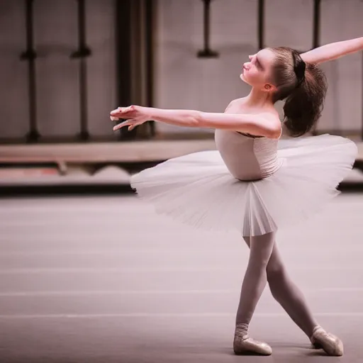 Prompt: a beautiful female performs ballet for a crowd of cameras, 5 0 mm lens, f 1. 4, sharp focus, ethereal, emotionally evoking, head in focus, volumetric lighting, 8 k