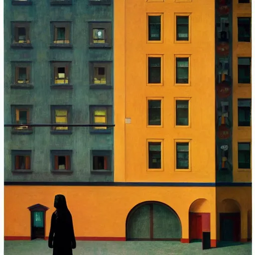 Prompt: a woman in a building, mandala, hyperrealistic film still by edward hopper, by gottfried helnwein, by klimt, by paolo uccello, art nouveau, highly detailed, strong lights, liminal, eerie, symbolist, bright pastel colors