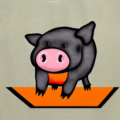 Image similar to cute pig using orange inmate clothes