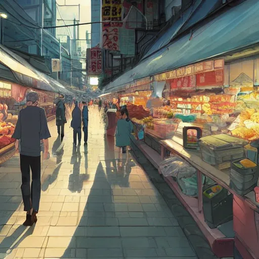 Market cartoon street city. AI | Premium Photo Illustration - rawpixel