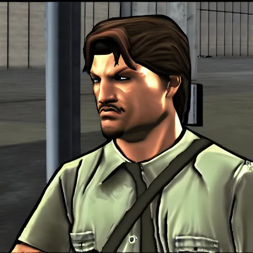 Prompt: solid snake in gta san andreas