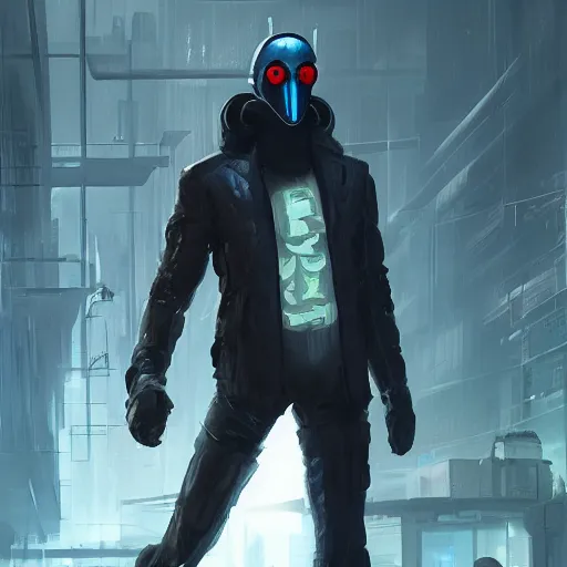 Cyberpunk masked guy Free Animated Steam Artwork by ghost5099 on