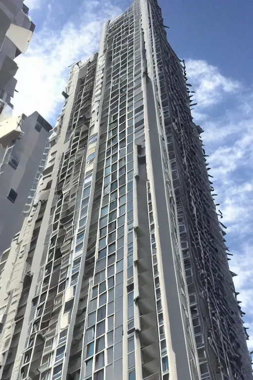 Prompt: “ flammable building cladding on a highrise tower residential building, sydney ”