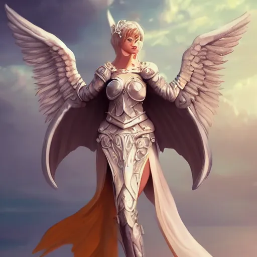 Prompt: Angelic female knight, elegant, smooth, intricate, vibrant, beautiful, fantasy, D&D, artstation