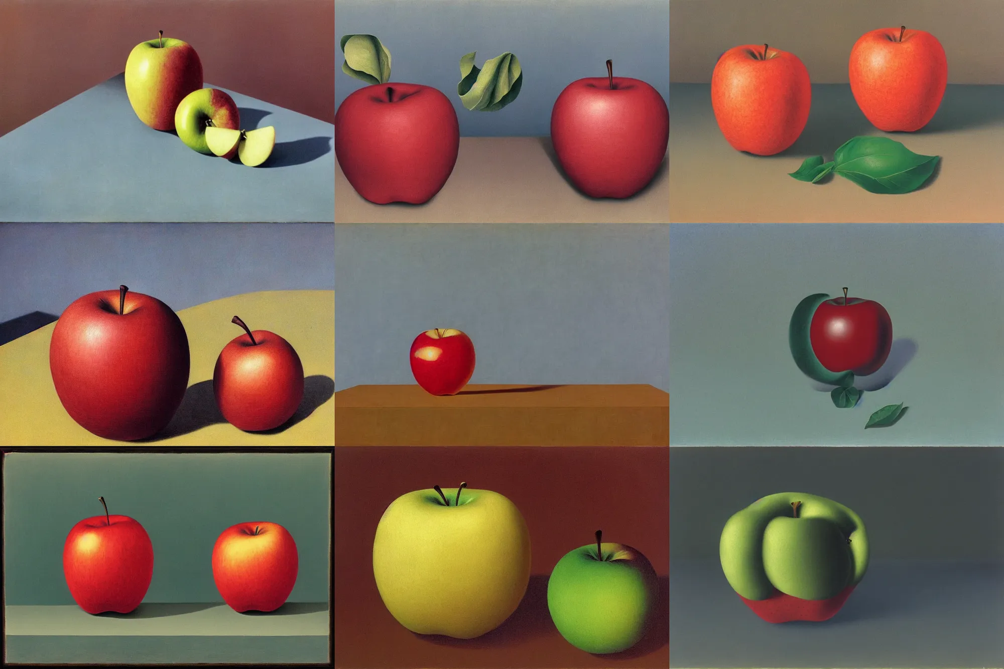 Prompt: an apple by René Magritte