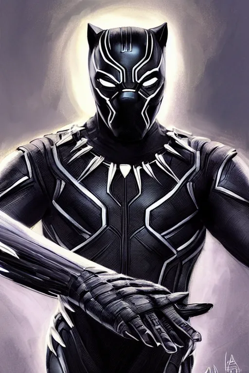 Image similar to ultra realistic illustration, black panther tchalla wearing a greek god type armor mixed with wakandan stylr, sci - fi, fantasy, intricate, elegant, highly detailed, digital painting, artstation, concept art, smooth, sharp focus, illustration, art by artgerm and greg rutkowski and alphonse mucha