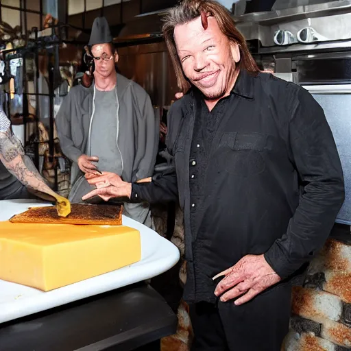 Image similar to disney's goofy grilling cheese with mickey rourke