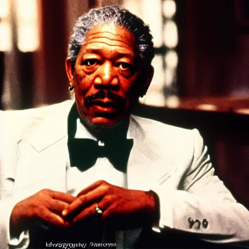 Image similar to Morgan Freeman from the GodFather (1980), 8k photography