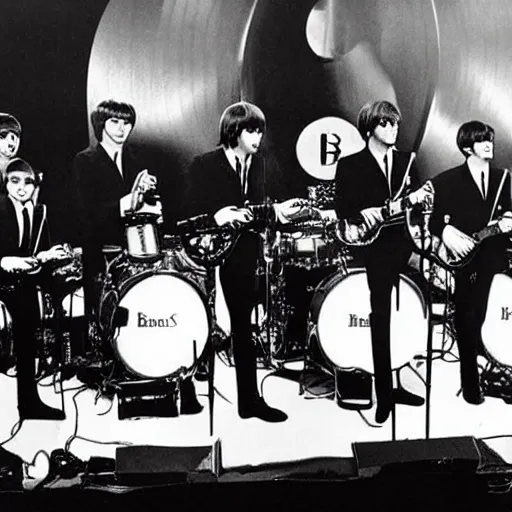 Prompt: the beatles as a big band