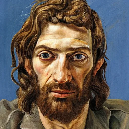 Image similar to high quality high detail painting by lucian freud, hd, portrait of jesus