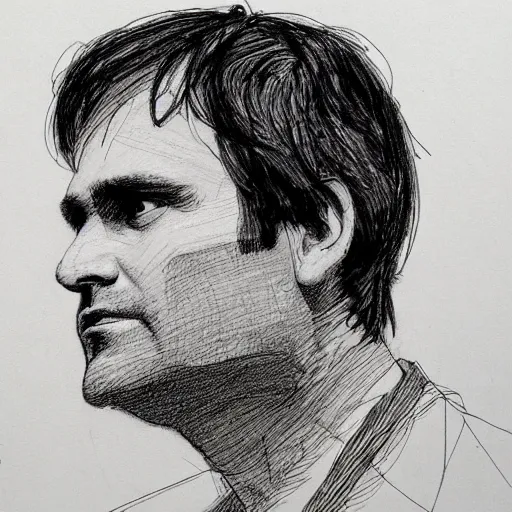 Image similar to a realistic yet scraggly portrait sketch of the side profile of a stern and sophisticated ben gibbard, trending on artstation, intricate details, in the style of frank auerbach, in the style of sergio aragones, in the style of martin ansin, in the style of david aja, in the style of mattias adolfsson