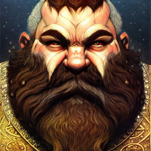 Image similar to portrait painting of a dwarven berserker, sharp focus, high symmetry, award - winning, trending on artstation, masterpiece, highly detailed, intricate. art by rebecca guay