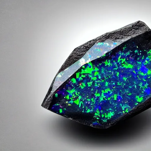 Image similar to a giant gemstone mineral with dark background. Opal gemstone, professional digital matte painting.