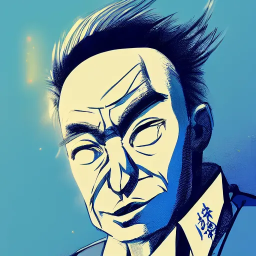 Image similar to portrait of robert oppenheimer, anime fantasy illustration by tomoyuki yamasaki, kyoto studio, madhouse, ufotable, comixwave films, trending on artstation