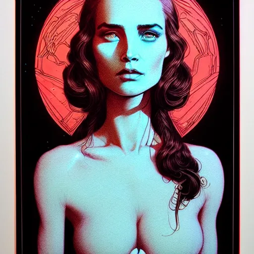 Image similar to portrait soft light, by killian eng and joe fenton and conrad roset, inspired by john carter of mars, red and cyan only, etching, fine, sharp high detail,