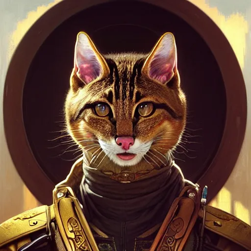 Prompt: portrait painting of a friendly tabaxi police officer, ultra realistic, concept art, intricate details, eerie, highly detailed, photorealistic, octane render, 8 k, unreal engine. art by artgerm and greg rutkowski and magali villeneuve and alphonse mucha