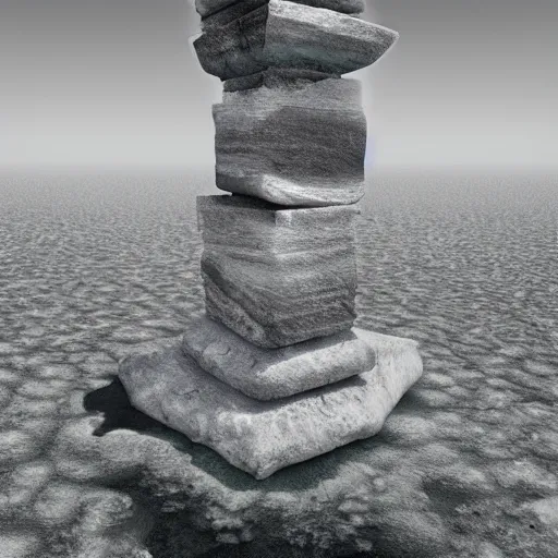 Image similar to giant marble statue hard sunk in the desert, digital art,