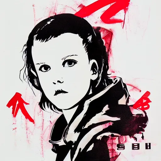 Image similar to Millie Bobby Brown by Yoji Shinkawa