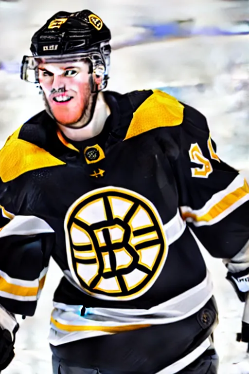 Image similar to conner mcdavid in a boston bruins jersey