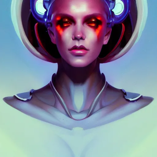 Image similar to a portrait of a nubile cybernetic duchess of hell, cyberpunk concept art by pete mohrbacher and wlop and artgerm and josan gonzales and jean claude meziere and syd mead and moebius, trending on artstation, unreal engine, highly detailed, intricate, sharp focus, digital art, 8 k