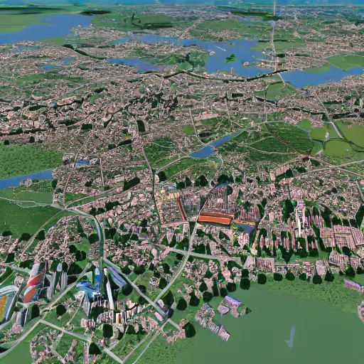 Prompt: vienna in the style of cities skylines