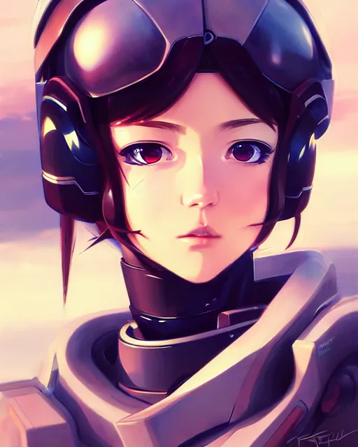 Image similar to portrait Anime Mecha pilot with her Eva cute-fine-face, pretty face, realistic shaded Perfect face, fine details. Anime. realistic shaded lighting by Ilya Kuvshinov Giuseppe Dangelico Pino and Michael Garmash and Rob Rey, IAMAG premiere