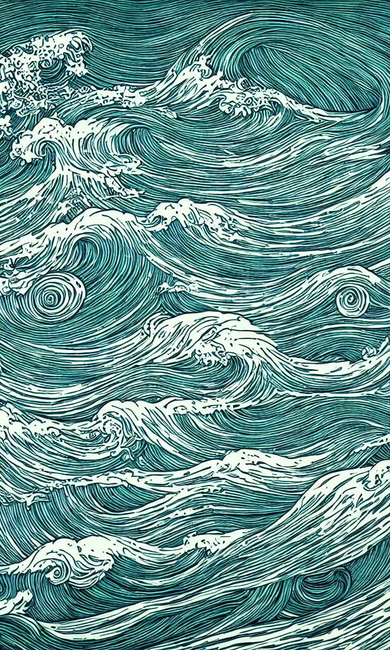 Image similar to hypervivid intense mcbess, the sea by dan mumford