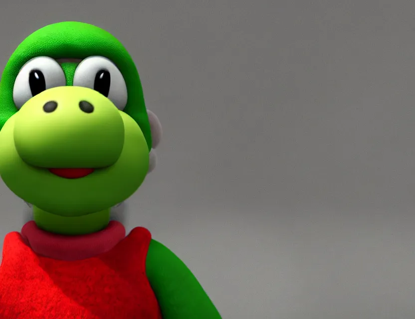 Prompt: portrait of yoshi from nintendo, head and torso, unreal engine