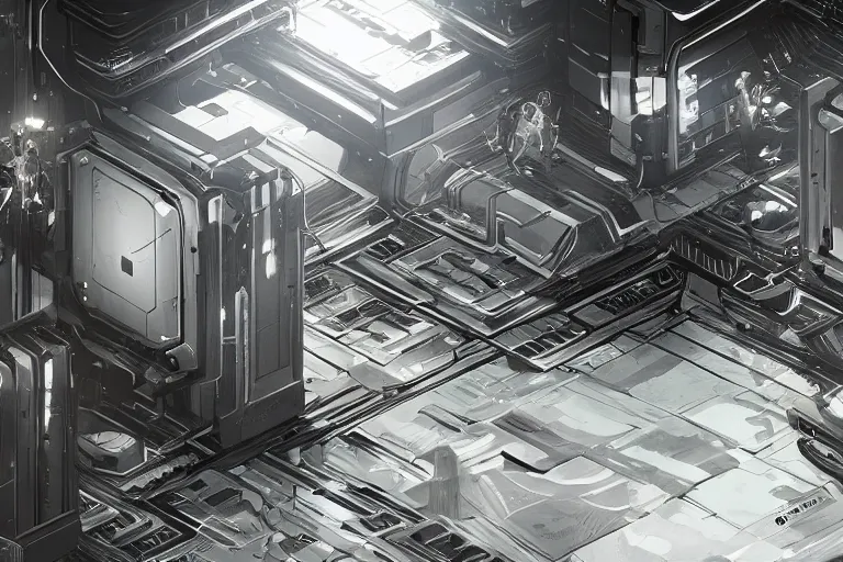 Image similar to parallax datacenter server room interior single mono colossus white rusty android guest robosaurus artstation cinematic detailed concept art volumetric light sharp coherent cgsociety symmetric perfect well balanced shadows lotr prometheus