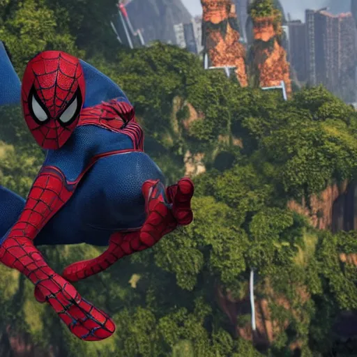 Image similar to spiderman in uncharted 4
