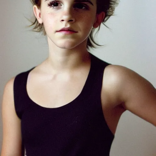 Image similar to portrait photo of young emma watson, laughting