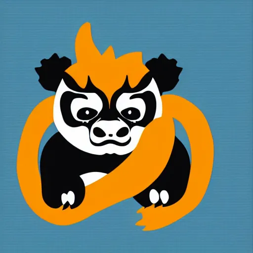 Image similar to vector art of welsh dragon and cute panda mixed, intercrossed, chimera, welsh flag, adobe illustrator