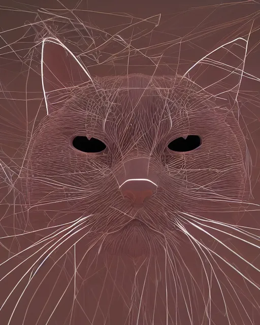 Image similar to a cat that walks through latent space visualization, generative art design