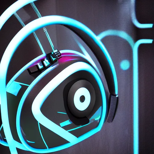 Prompt: Headphones with the pattern of an Emperor angelfish, ray tracing, hyperdetailed, hyperrealistic, cyberpunk, octane render, hdri, 4k