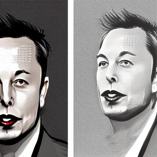 Image similar to realism illustration of elon musk