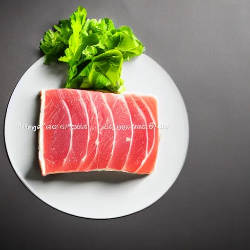 Prompt: food photography, michelin star food, best chef, plate art of tuna terrine side view high, cinematic studio lighting