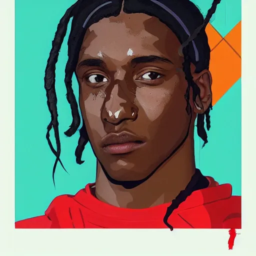 Prompt: Supreme x A$AP Rocky Profile Picture by Sachin Teng, asymmetrical, Organic Painting , Matte Painting, geometric shapes, hard edges, graffiti, street art,:2 by Sachin Teng:4