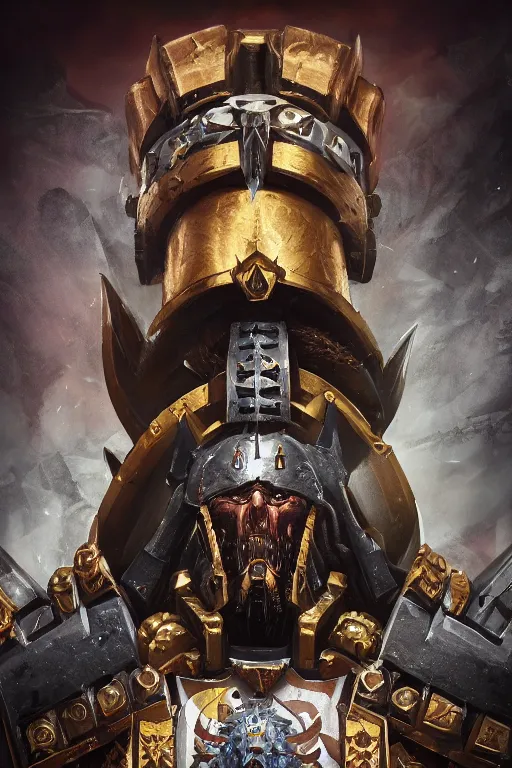 Image similar to queen portrait heros warhammer 4 0 k horus heresy fanart - the primarchs emperor by johannes helgeson animated with vfx concept artist & illustrator global illumination ray tracing hdr fanart arstation zbrush central hardmesh 8 k octane renderer comics stylized